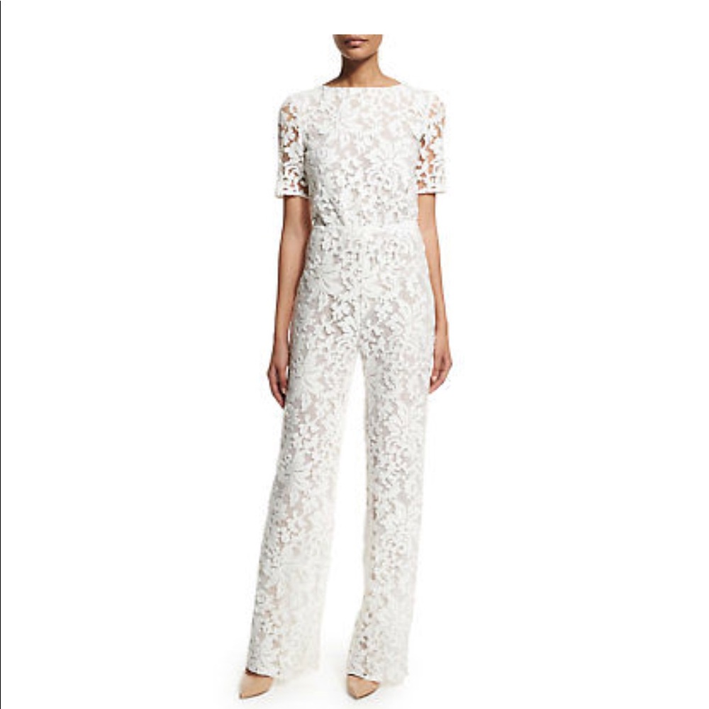 Diane von Furstenberg White Kendra lace Jumpsuit
